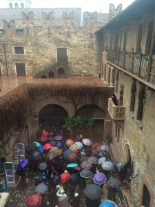 An impressive crowd at Juliet's House despite the rain